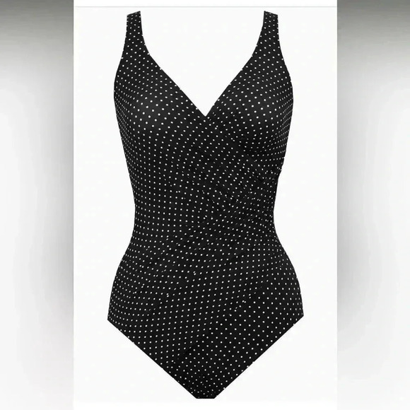 NWT Miraclesuit Pin Point Oceanus One Piece Swimsuit size 18 - Picture 1 of 9